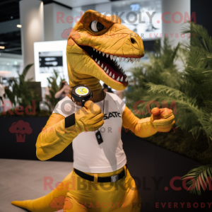 Gold Allosaurus mascot...