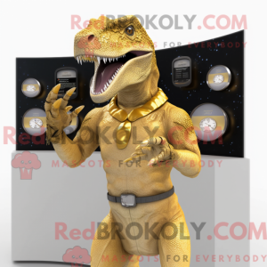 Gold Allosaurus maskot...