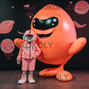 Peach Whale mascot costume...