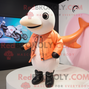 Peach Whale Maskottchen...