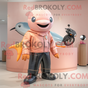 Peach Whale mascot costume...