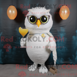 Hvit ugle maskot kostyme...