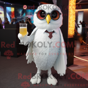 Witte Uil mascotte kostuum...