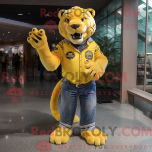 Yellow Smilodon mascot...