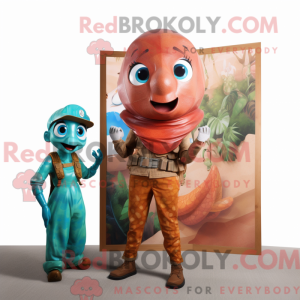 Rust Mermaid maskot kostume...