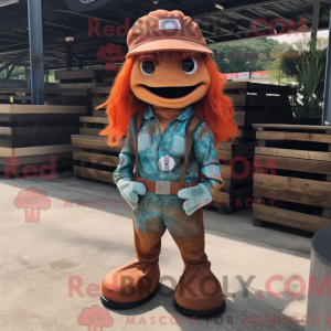 Rust Mermaid mascot costume...