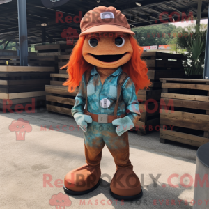 Rust Mermaid maskot kostume...