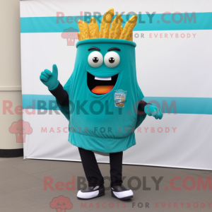Teal French Fries mascot...