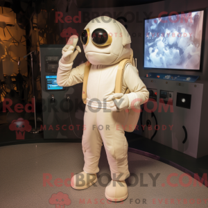 Beige Astronaut maskot...