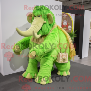 Limegrøn Mammoth maskot...