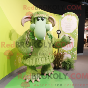Limegrøn Mammoth maskot...