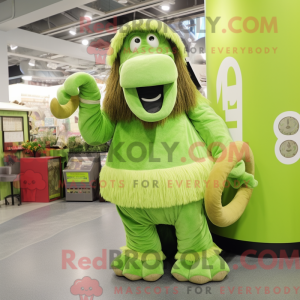 Lime Green Mammoth mascot...