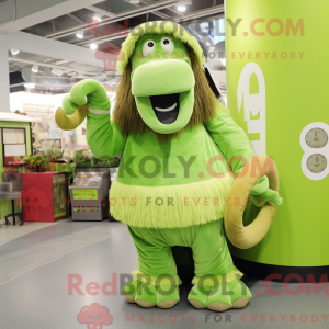 Limegrøn Mammoth maskot...