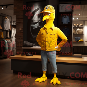 Yellow Pigeon maskot drakt...