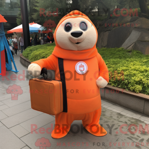Orange Seal mascot costume...
