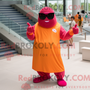 Magenta Orange Maskottchen...