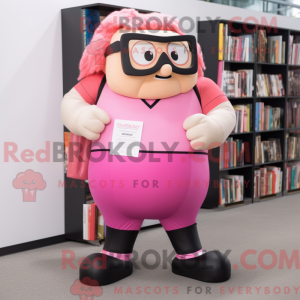 Pink Strongman mascot...