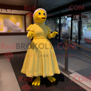 Yellow Dove maskot kostume...