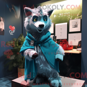 Cyan Werwolf Maskottchen...