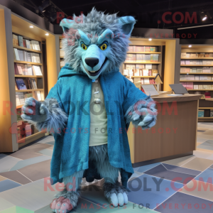 Cyan Werewolf maskot...