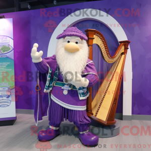 Purple Celtic Harp mascot...