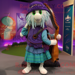 Purple Celtic Harp mascot...
