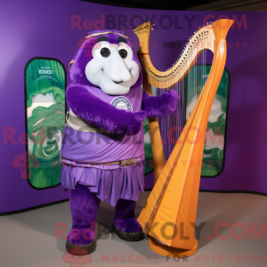 Purple Celtic Harp mascot...