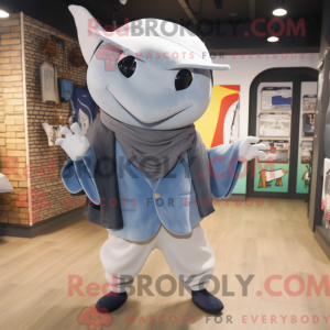 Gray Manta Ray mascot...