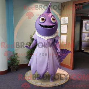 Lavendel tun maskot kostume...