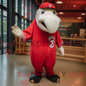 Red Humpback Whale mascot...