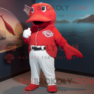 Red Humpback Whale mascot...