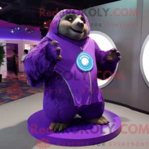 Purple Giant Sloth mascot...