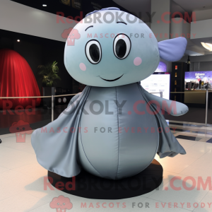 Silver Whale mascot costume...