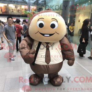 Brun Dim Sum maskot kostume...