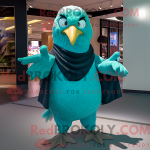 Teal Gull maskot kostume...