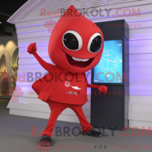 Rød Stingray maskot kostume...