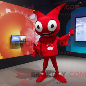 Red Stingray mascot costume...