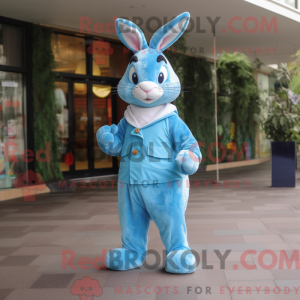 Sky Blue Wild Rabbit maskot...