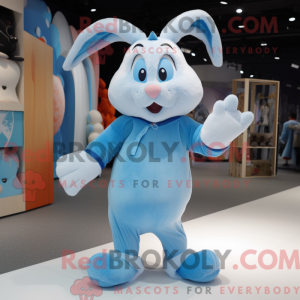 Sky Blue Wild Rabbit maskot...