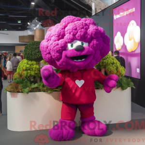 Magenta blomkål maskot...