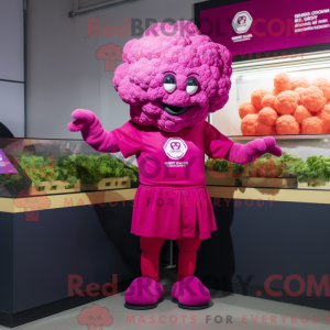 Magenta blomkål maskot...