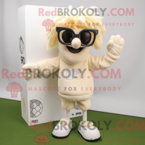 Beige Soccer Goal mascot...