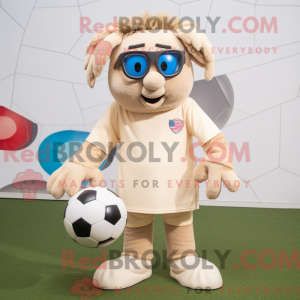 Beige Soccer Goal maskot...