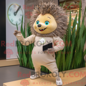 Beige Porcupine mascot...