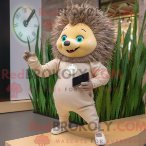 Mascotte de porc-épic beige...