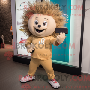 Beige Porcupine mascot...