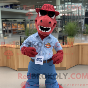 Red T Rex mascot costume...