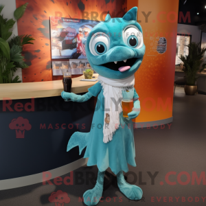 Teal Barracuda mascot...