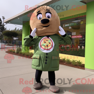 Oliven Donut maskot kostume...