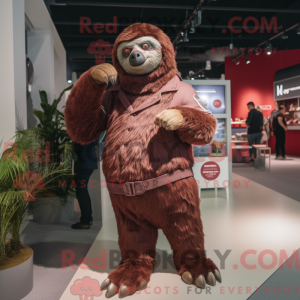 Maroon Giant Sloth mascot...